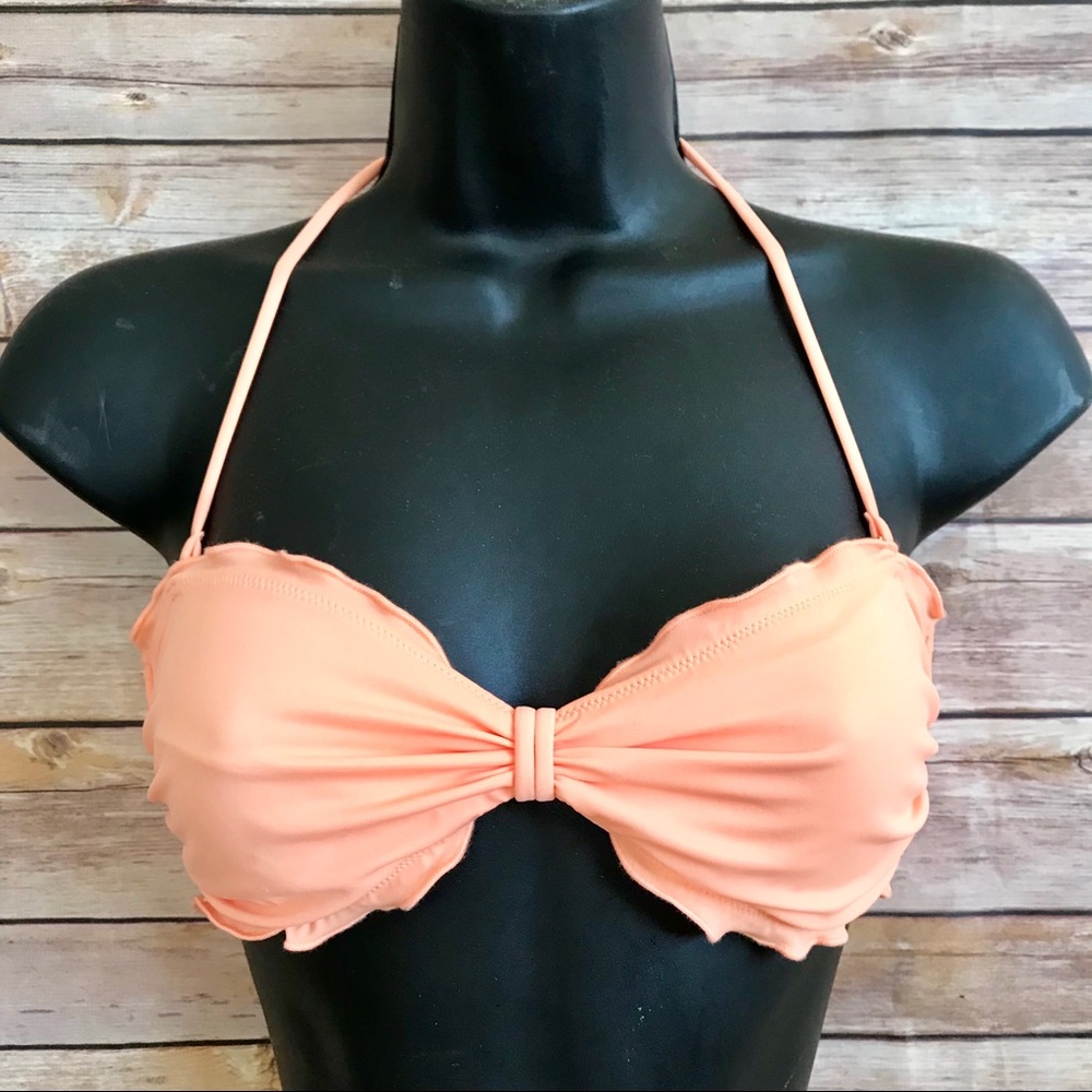 Victoria Secret Coral Bandeau Bathing Suit Top